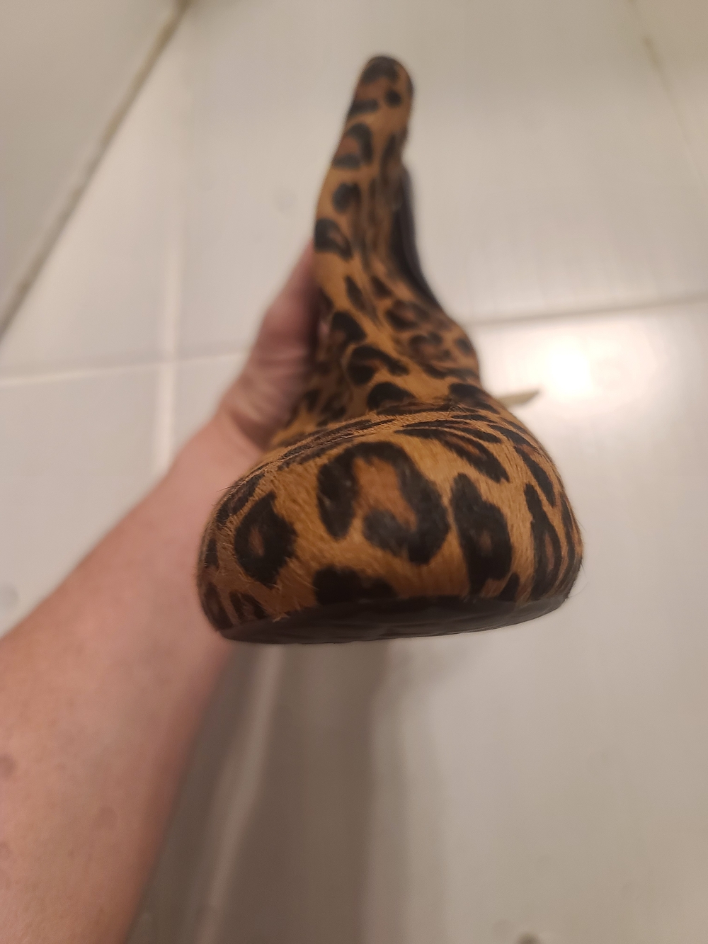 Rockport Leopard Print Ankle Booties with 2.5 Inch Heel & Gold Accents - Picture 4 of 11